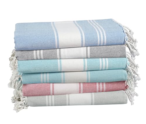 Beach Towels 6 Pack, Bulk, Oversized, Pool Towels,Yoga,Blanket, for Adults, Pre-Washed, Sand Free, Beach Towel, Fast Drying 39"x71"